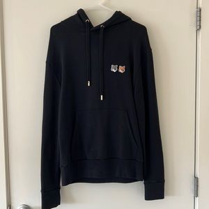 NEW. Maison Kitsune. Signature Black Hoodie.
